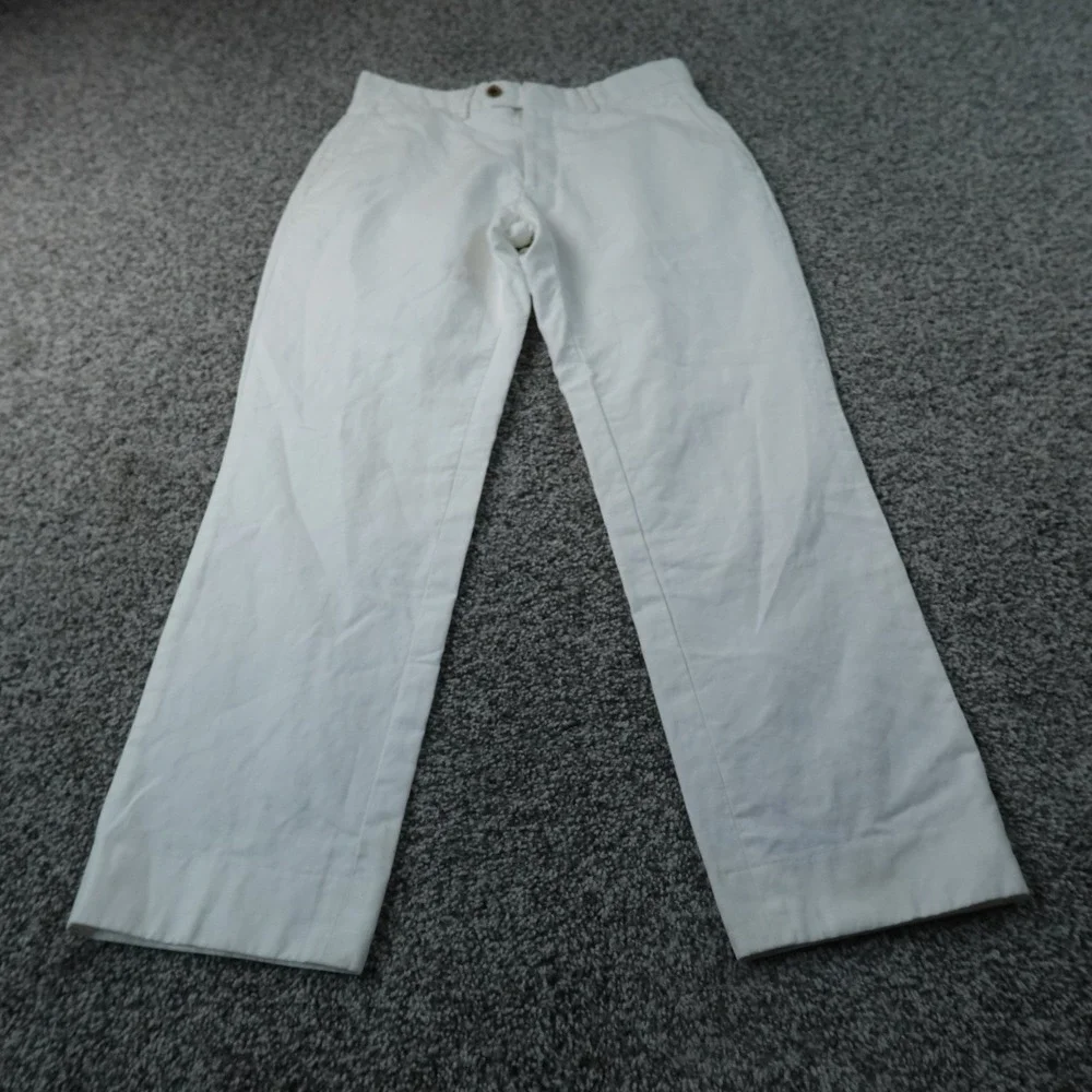 Proper Cloth Pants Mens 30X27 White Japanese Linen Chino Trouser Flat Front Work